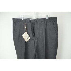 Luigi Borrelli Dark Gray Flannel 100% Wool Pants Sz 60 NEW